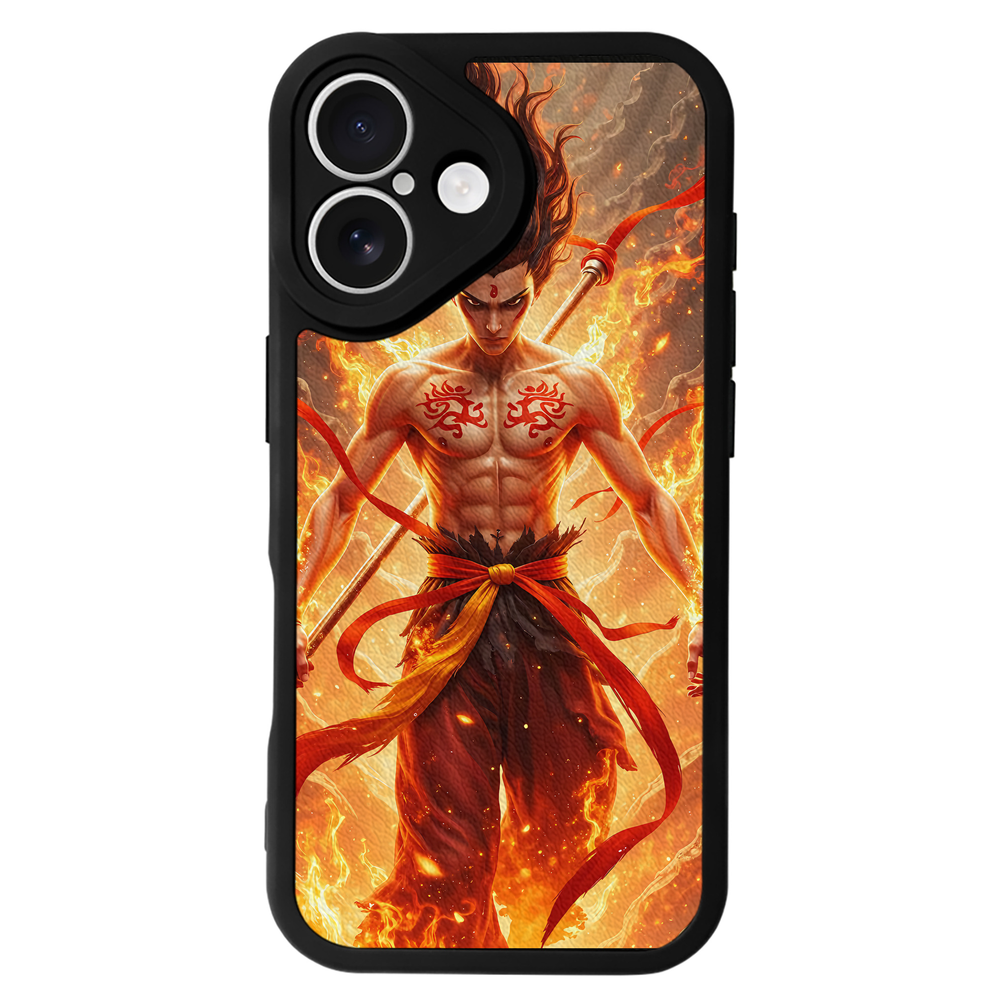 （画像用） Ne Zha 2 ナタ 魔童の大暴れ 【iPhone 16シリーズ対応】シリコンスマホケース（レザー調） 材質：シリコン